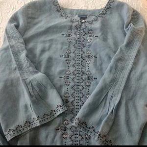 J Jill Denim Top XL Bell Sleeves